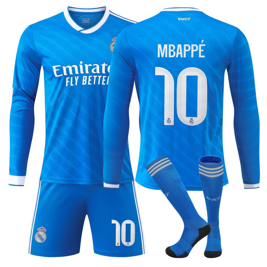 Maglie da Calcio a Manica Lunga Maglie Casa e Trasferta Real Madrid Adulti Bambini