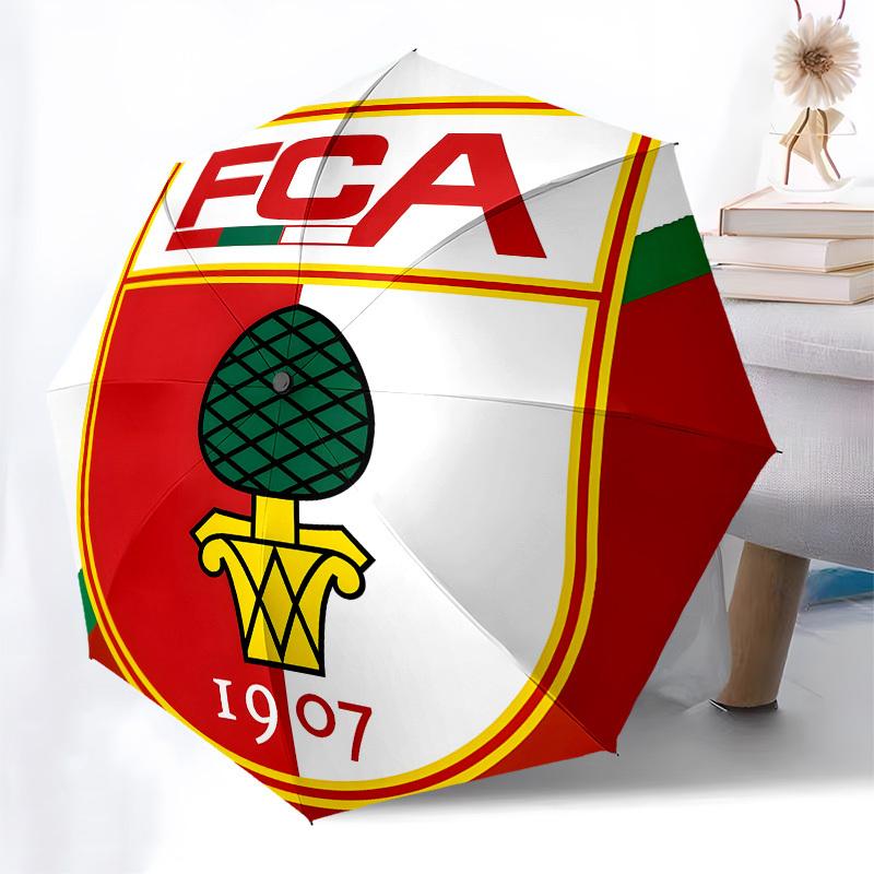 FC Augsburg, Crest Automatic Opening and Closing, 8 rib Structure Portable Umbrella, Suitable for Men and Women in All Seasons Perfect Gift
