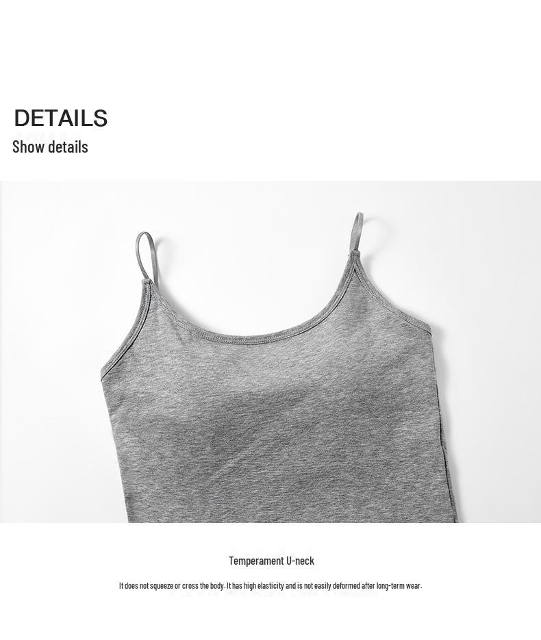 Women's Spring Camisole Vest with Beautiful Back Design, Integrated Bra, and Chest Pads - 2025 Style Slim Top