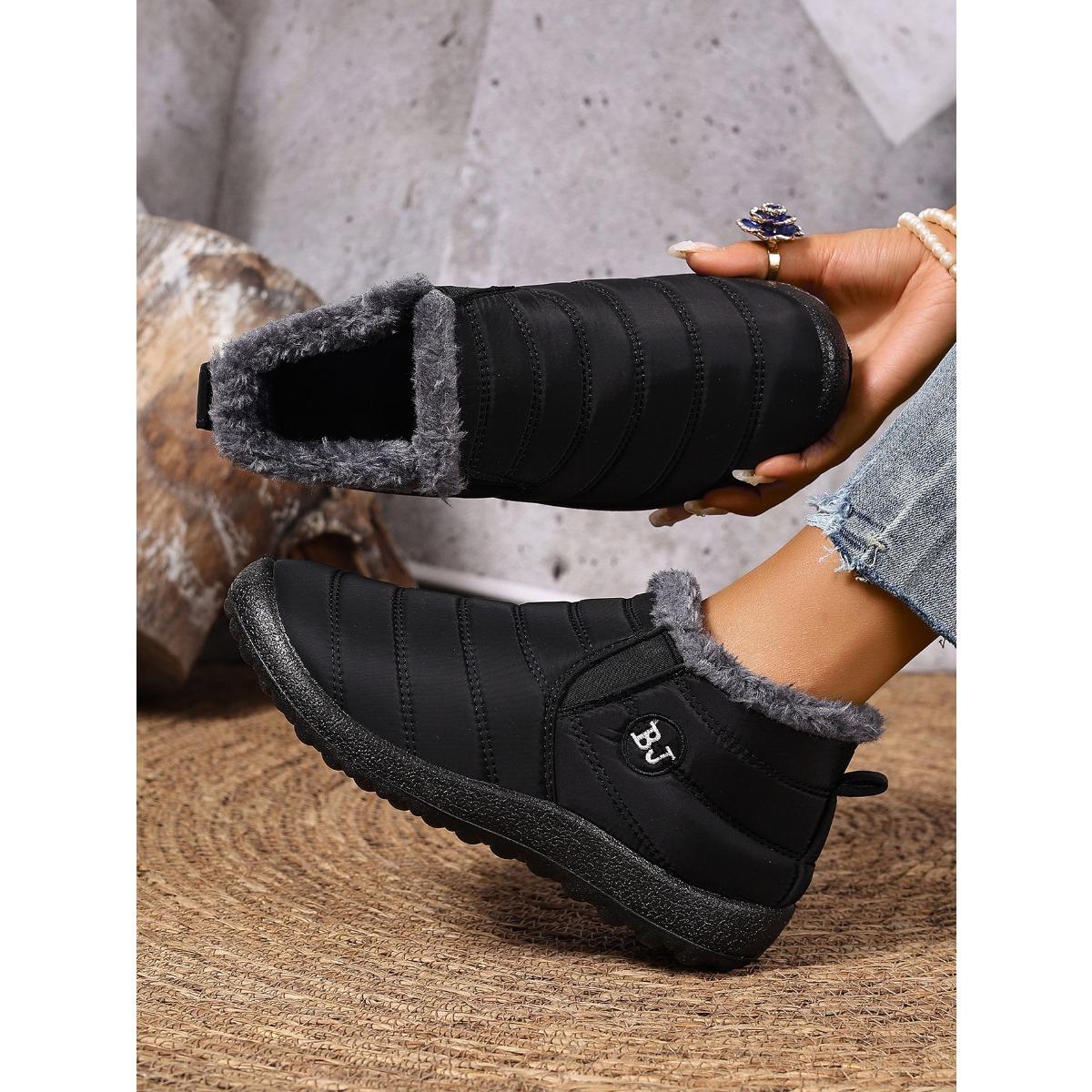 

Женская обувь с зимним бархатом и толстой снегозащитой, противоскользящая, ношение женских ботинок для тепла и зимних сапог 36