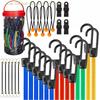 Versatile Set of 32 Bungee Cords: Sizes from 10" To 40" - Equipped with Hooks.