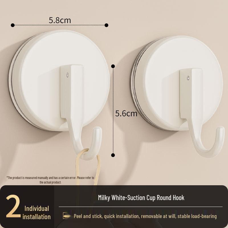 No-Drill Suction Cup Hook: Strong, Trace-Free Adhesive for Kitchen, Bathroom, and Door Use