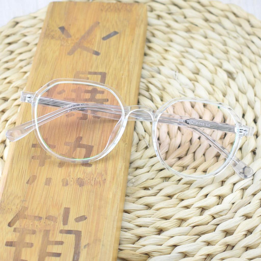 Trendy Women's and Men's Polygonal Net Red Glasses - Full Frame TR90 Plano Transparent Eyewear