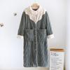 Autumn/Winter New Coral Fleece Nightgown Women's Plush Thickened Nightgown Bathrobe Long Flannel Home Robe Ladies Nightgown