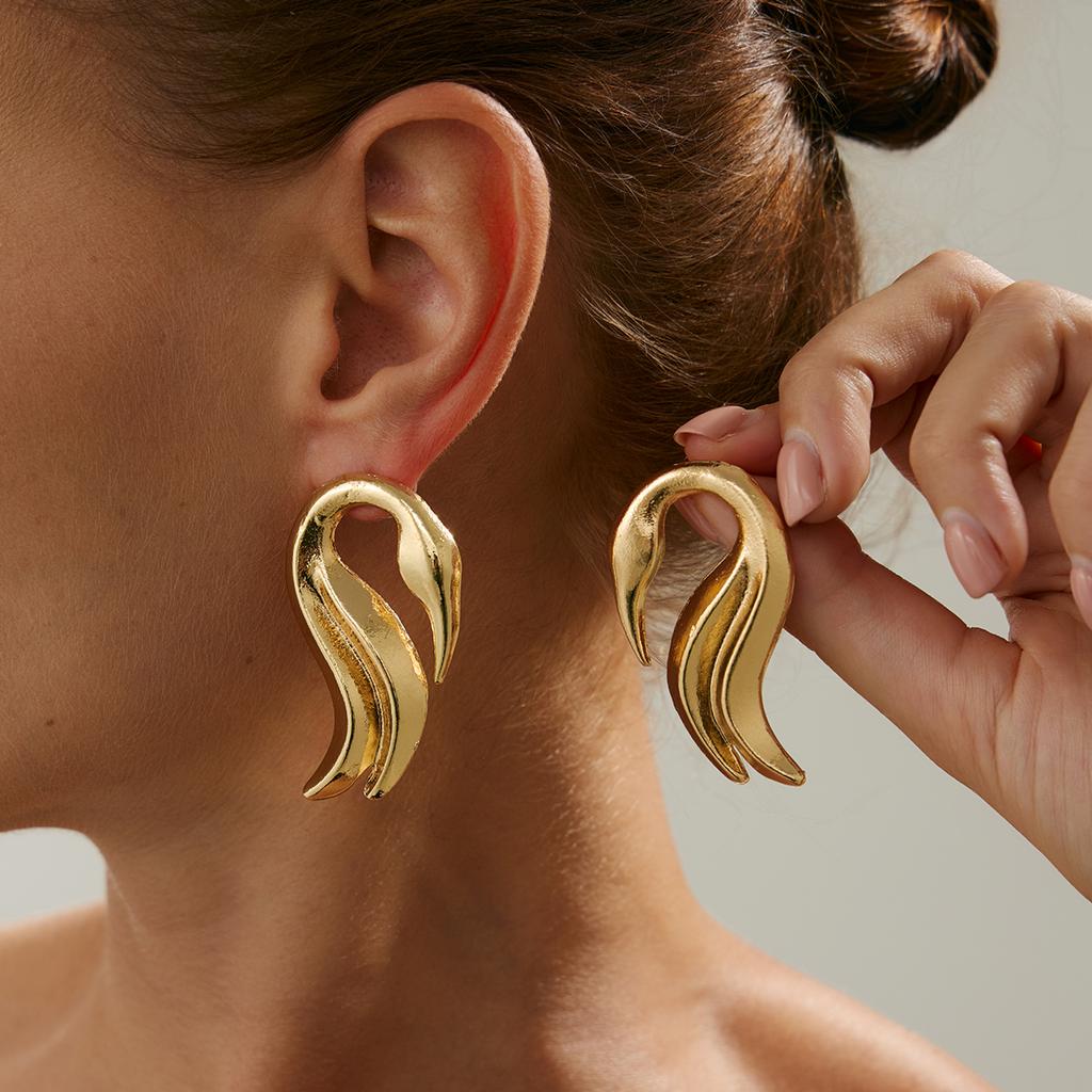 Salircon 5 Styles Trendy Irregular Geometry Metal Stud Earrings Set for Women Exquisite Piercing Earring Jewelry 2026 New Gift