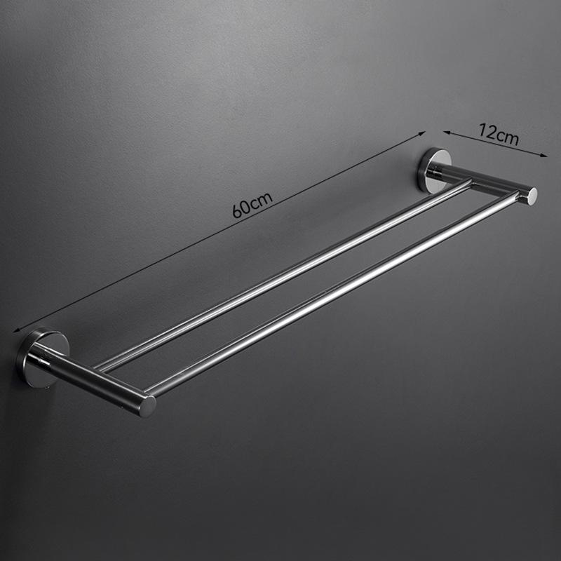 Stainless Steel Wall-Mounted Towel Rack with Storage Shelf, Punch-Free Installation