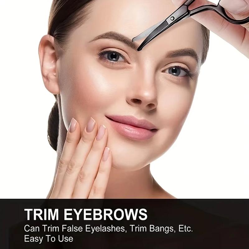 1PC Silver Mirror Light Black Round Head Safety Nose Hair Scissors Neutral Stainless Steel Scissors