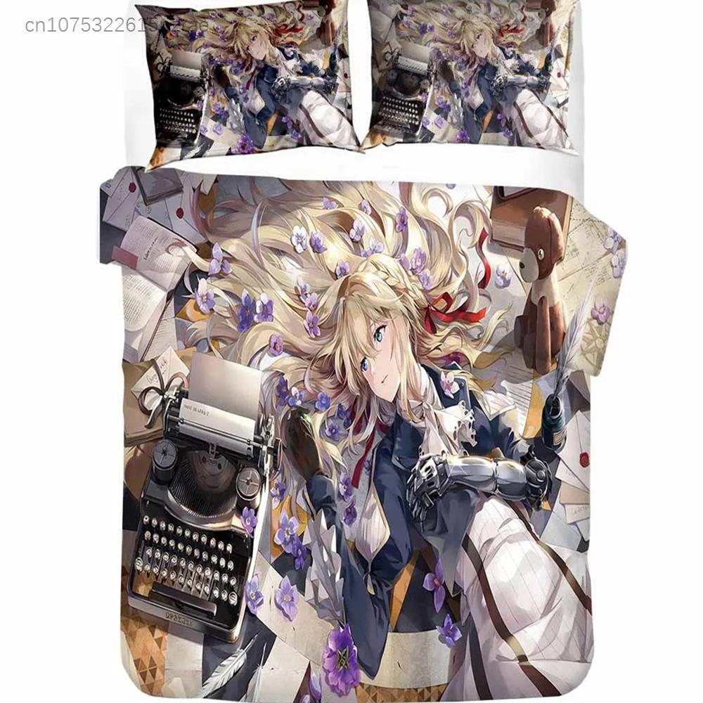 Kid Anime Pink Bedding Set Duvet Cover Bed Linens Cotton Bedroom Set Home Textile Housse De Couette Dekbed Overtrek Teenagers