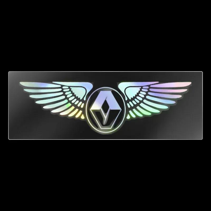 Car Logo Decorative Colorful Laser Reflective Waterproof Decals For Renault Megane 2 3 4 Twingo Clio Talisman Captur Trafic Kwid RR9