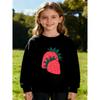 Fashionable Long-Sleeve Print Sweatshirt for Girls, Casual Top for Autumn And Winter, Round-Neck Sweatshirt for Little Girls