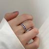 Simple And Versatile Blue Plaid Ring Women'S Niche And Versatile Design Sense Premium Open Index Finger Ring
