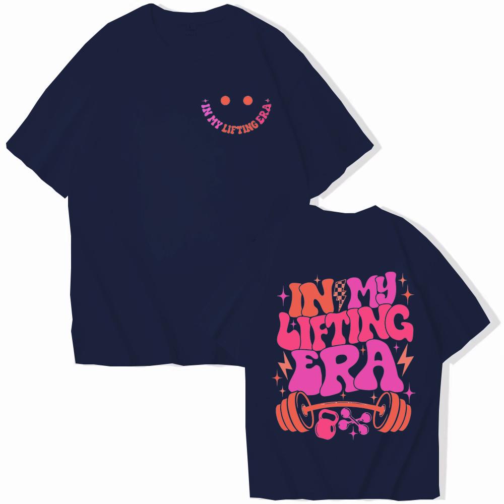 Be Happy Lift Heavy Tee Shirt for Women Funny Workout Weightlifting Graphic Tops Gym Mommy Short Sleeve T-shirts Female Clothing