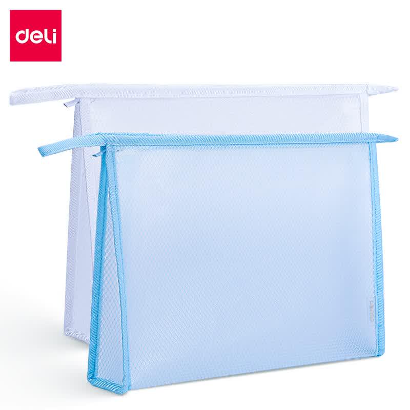 Deli A4 EVA Transparent Zipper File Bags