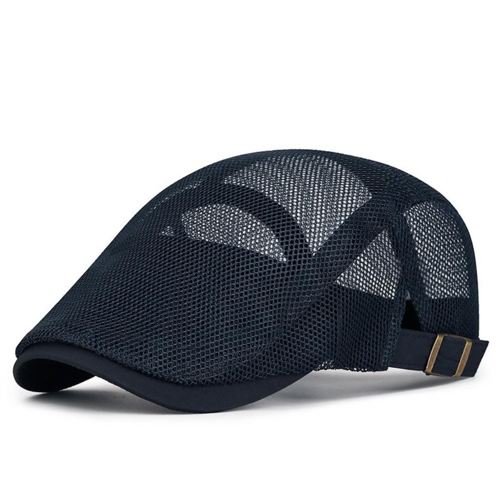 Casual Outdoor Beret Men's Hat Mesh Breathable Newsboy Cap Spring Summer Adjustable Thin Sun Hats Flat Gorras