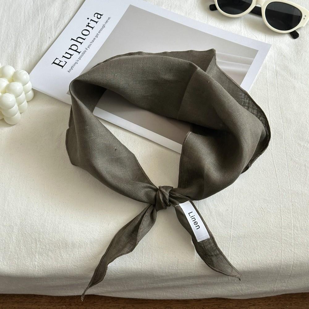 Breathable Linen Scarf Thin Fabric Triangular Binder Fashion Triangle Scarf  Vacation Use