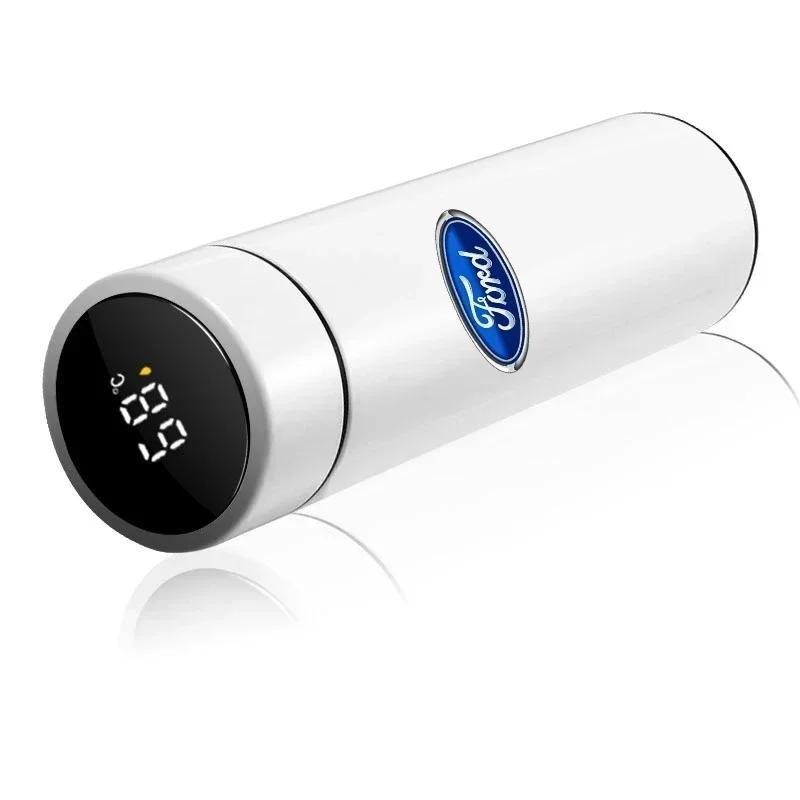 New 2026 Car Sticker 2025 Hot For Ford Intelligent Car Thermos Cup Tea Coffee Vacuum Flask Temperature Display Water Bottle For