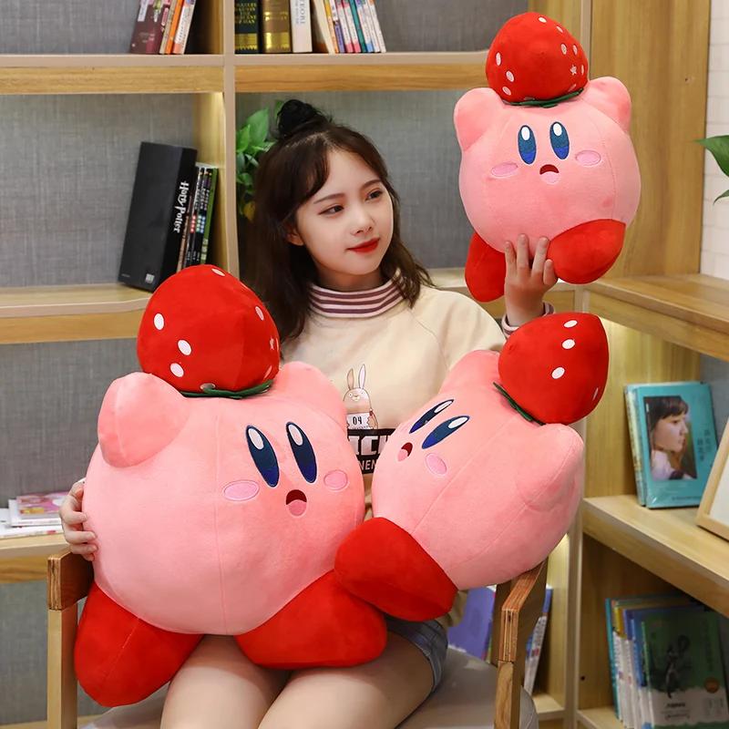 Big Size Stuffed Chef Pink Love Strawberry Kirby Plushies Cartoon Anime Japanese Style Game Figure Plush Toy Lovely Doll Gifts