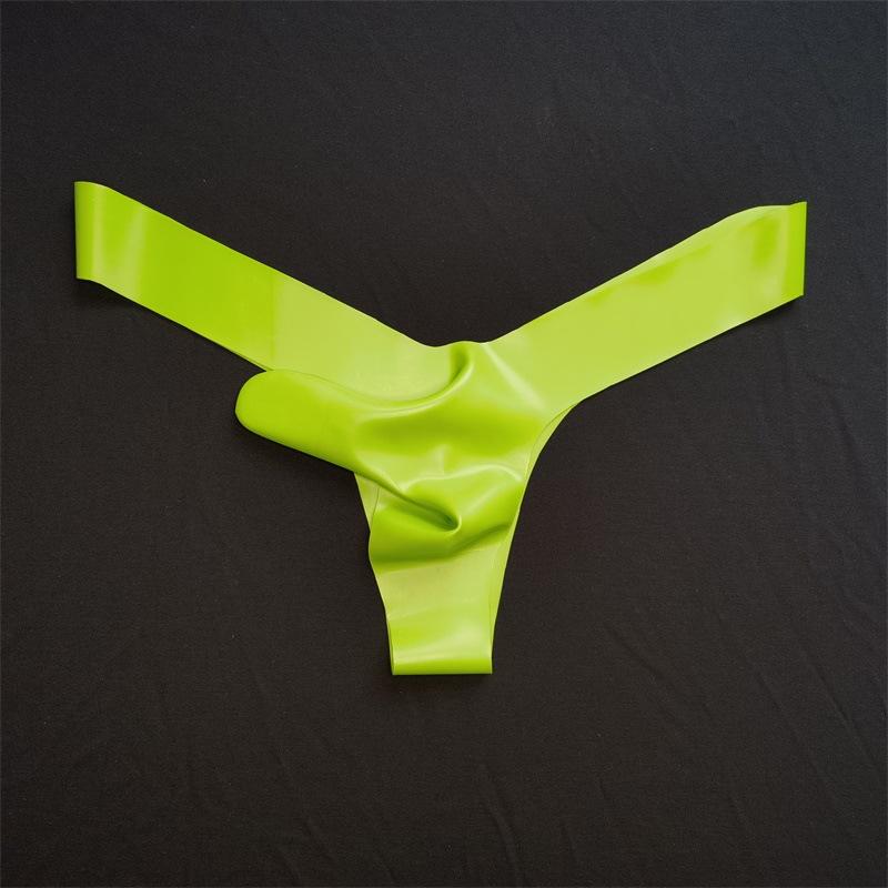 Latex Penis Sheath Thong Men'S Fetish Lingerie Panties Exotic Sexy Bullet Separation Underwear Gay Sissy Translucent Nightwear