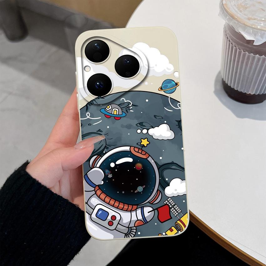 Case For Huawei Pura 80 Pro Nova Y61 Y70 Y72 Y90 4E 5T 6 7 8 9 SE Cute Astronaut Phone Cover Soft Silicone Anti Drop Protective Shell For Huawei Cases