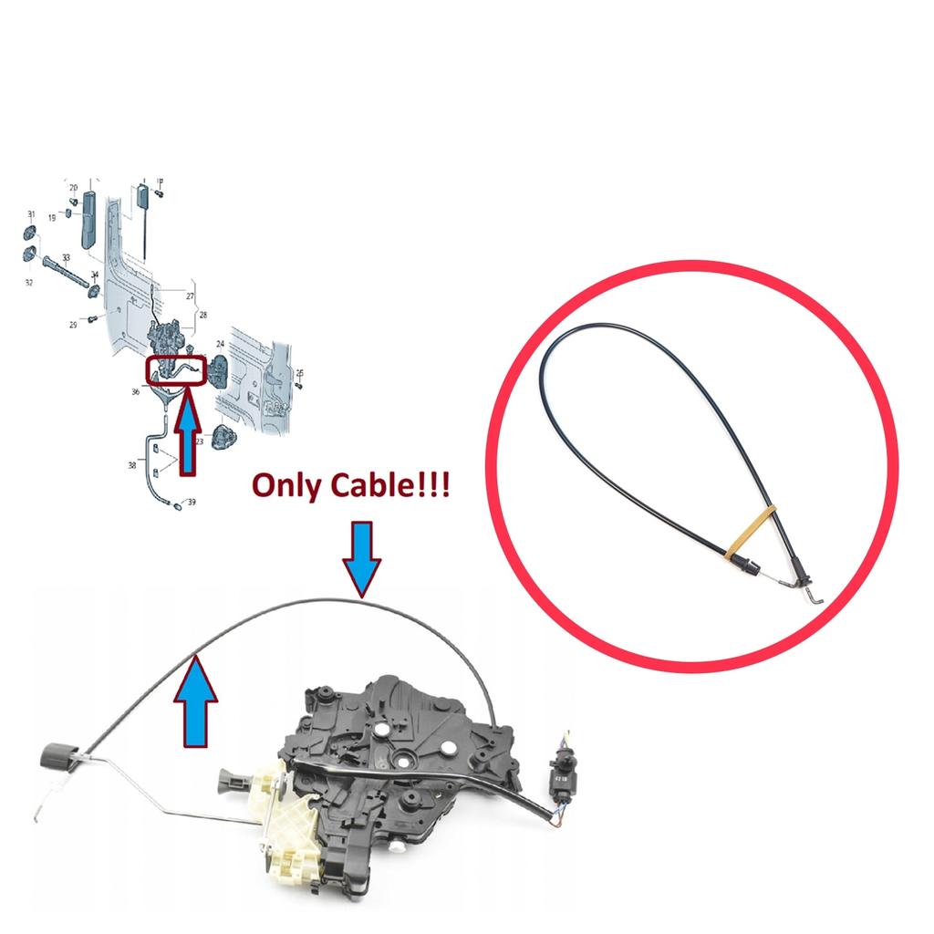 BDP1605 Seiten-Schiebetür-Schlossentriegelungskabel für VW Caddy MK3 2K 2C 2004-2015 2K5843653C