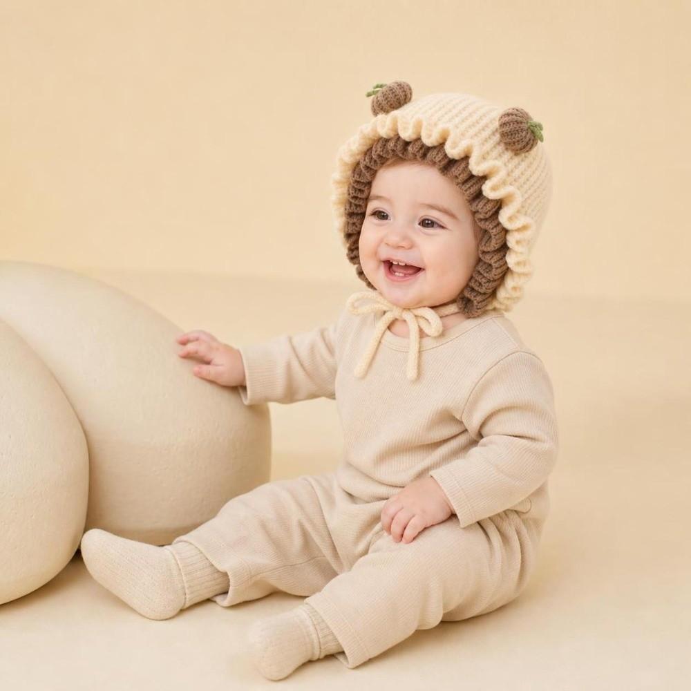 Thick Baby Hooded Hat Soft Woolen Beanie Fashion Infant Winter Hat