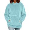 Women's Casual Color Hoodie - Loose Fit Plush Pullover Sweatshirt for Everyday Wear