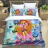 3D P-Powerpuff-Girls Cartoon Bedding Set Printed Bed Set Duvet Cover Sheet Pillowcase Bed Soft Quilt Cover Full Queen King Size