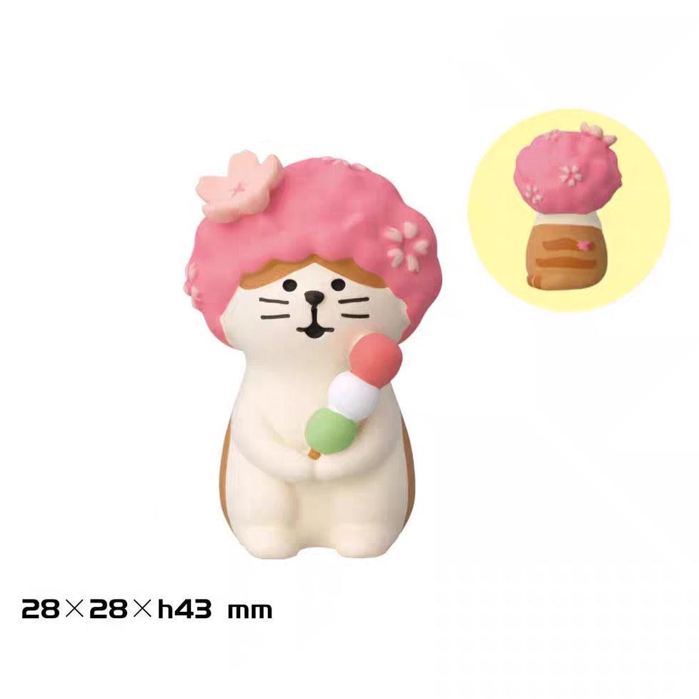 ZAKKA Handmade Japanese Cat Cherry Blossom Season DIY Resin Figurines Ornaments