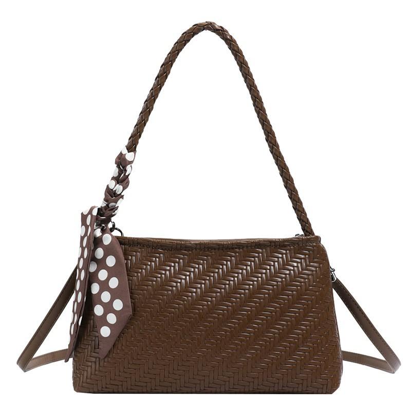 Новая плетенная сумка через плечо женская 2025 Модная универсальная плечевая Высококачественный нишевый дизайн