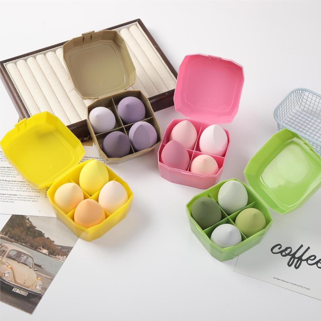 Drift Bottle Dual-Use Makeup Sponge with Storage Box – Non-Absorbing, Dry/Wet Use