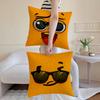 Cute Emotional Expressions Cushion Cover Anti-dustmite Pillowcase Invisible Zipper Silky Short Plush Sofa Cushion Cover