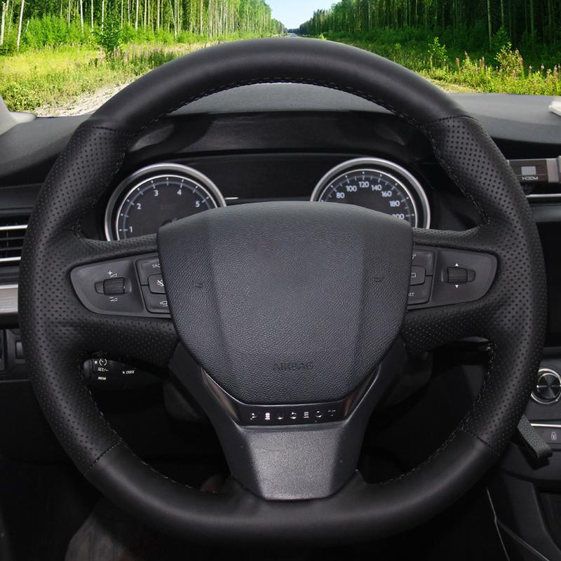 Coprivolante in Ecopelle Nera per Peugeot Expert Traveller 2016-2022 Citroen Spacetourer 2017-2022