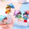 5Pcs Mini Girls Holding Umbrella Figurines Statues for Party Office Birthday Automotive Dashboard Center Console Decoration