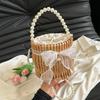 Willow Rattan Woven Wedding Basket Wicker Half Moon Storage With Handle Sturdy Flower Girls Baskets Home Picnic Sundry Container