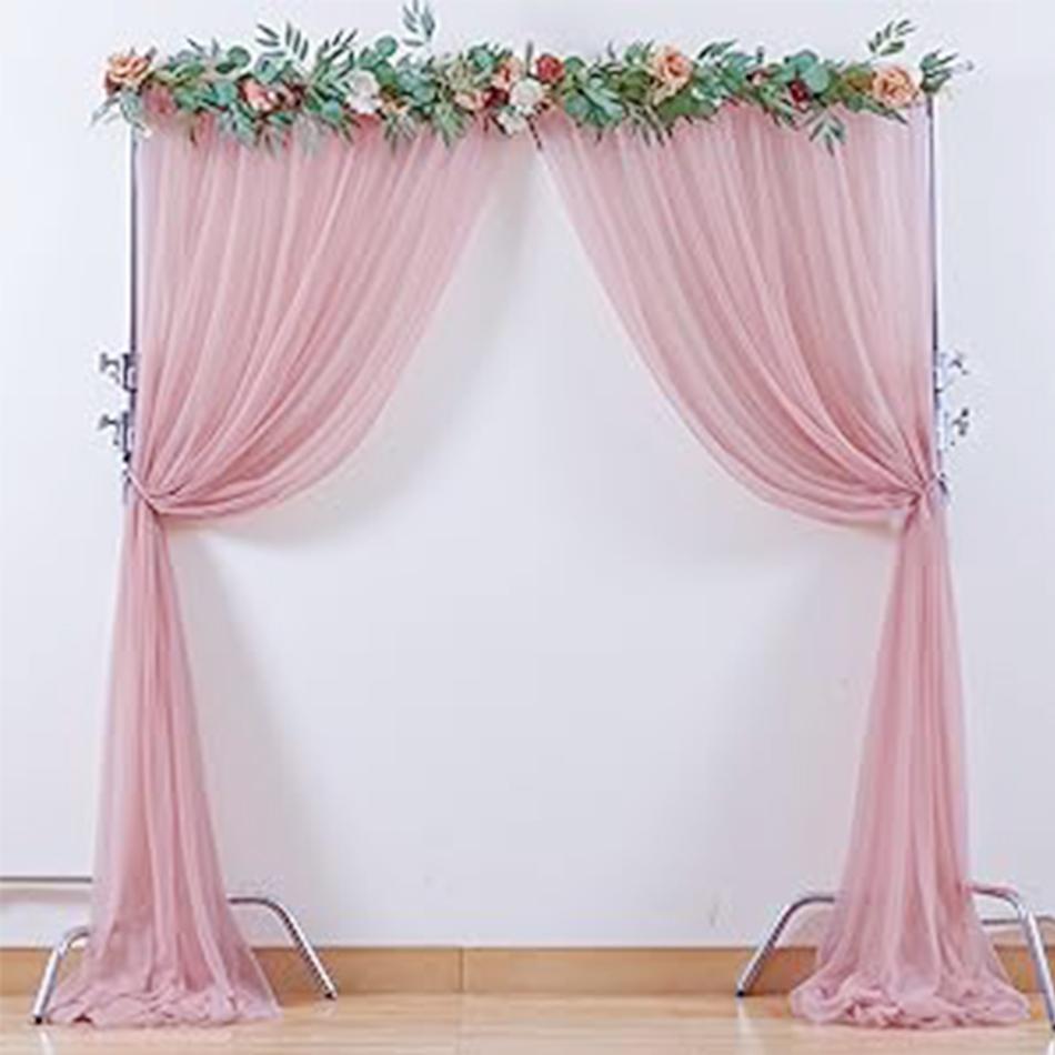 1PC Sage Green Chiffon Backdrop Curtains, Sheer Fabric Backdrop Drapes Drapes for Bridal Shower Wedding Arch Party Decoration