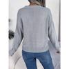 Women Fall Winter Long Sleeve Heart Pattern Crew Neck Pullover Sweater