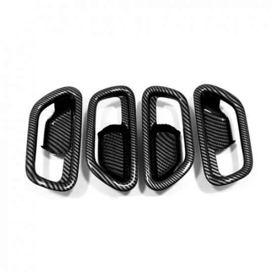 For Honda HR-V HRV  Carbon Fiber Inner Door Handle Bowl Cover Trim 4pcs
