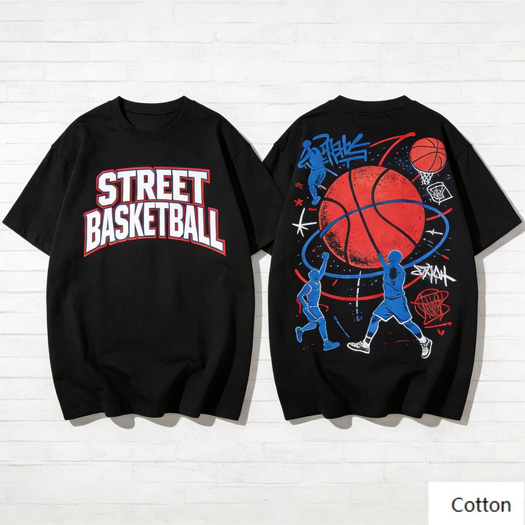 Vintage Street Basketball Graphic TShirt Retro Basketball Player Print Pure Cotton Tee Streetwear Unisex Top