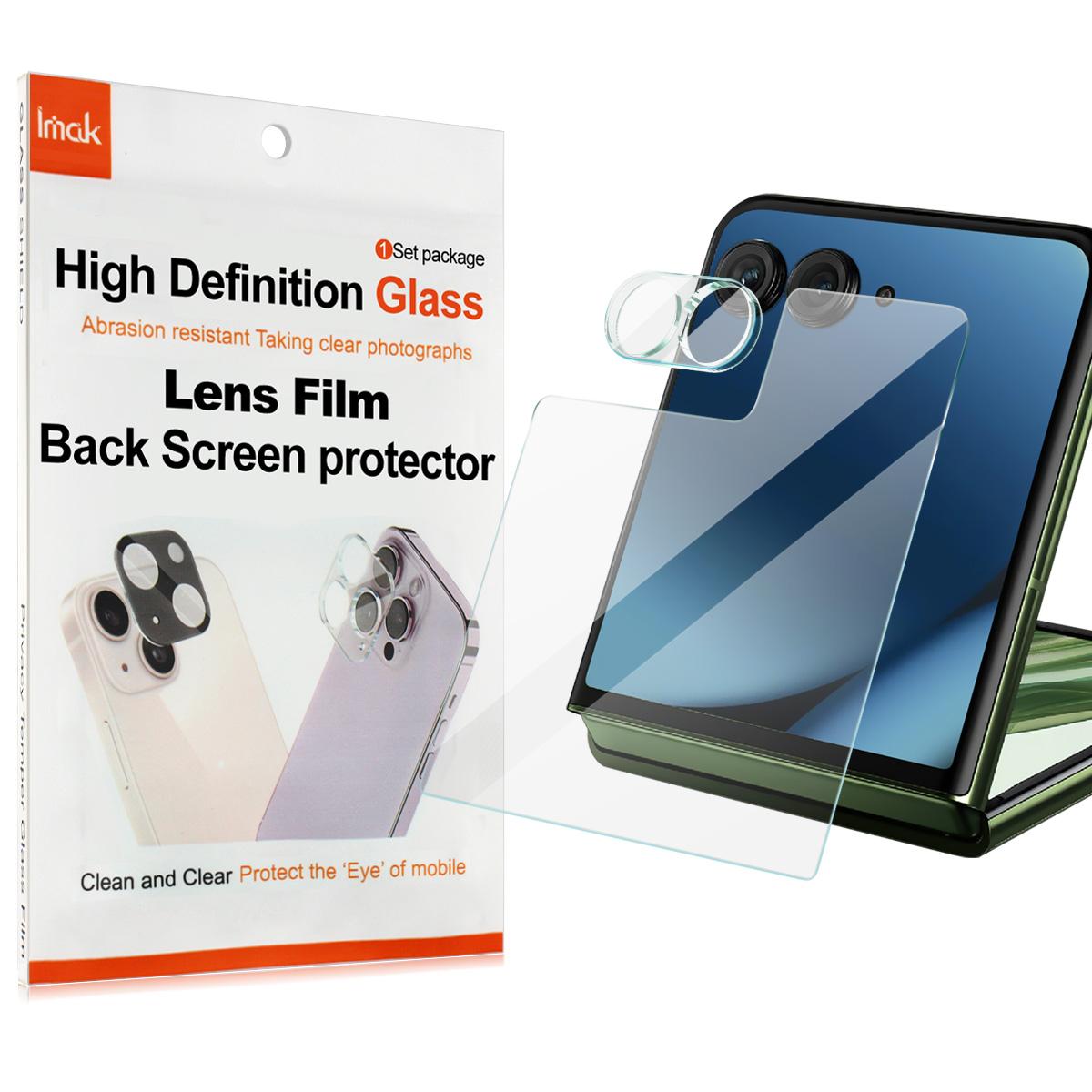 

Для Moto Razr 50 Ultra Glass IMAK стеклянная пленка для линз + наклейка на задний экран Moto Razr 50 Ultra