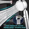1 Pcs High Pressure Shower Head Handheld Water Saving Massage Spray With 360 Rotated Rainfall For Bath Fan
