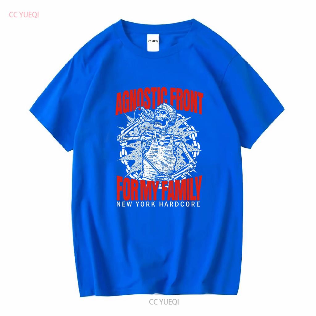Agnostic Front Koszulka Czarna Z Rodziną Bawełniana Wszystkie Rozmiary RM692 vintage Wypłukana Codzienna moda Wygodna Rozciągliwa