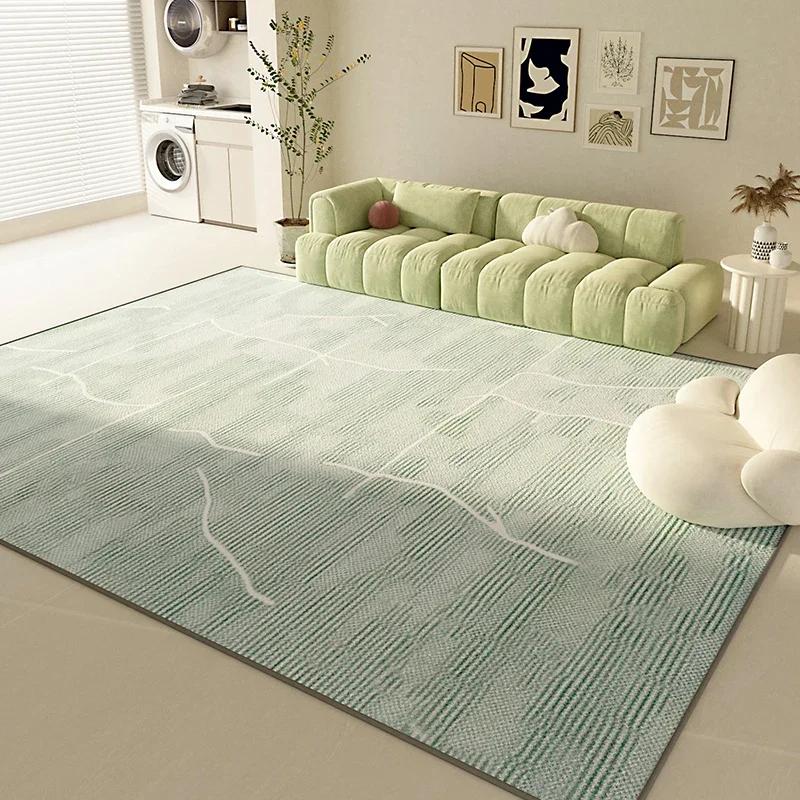 Minimalist Natural Area Rug for Living Room Bedroom Organic Textured Design Machine Washable Soft Non-Slip Mat