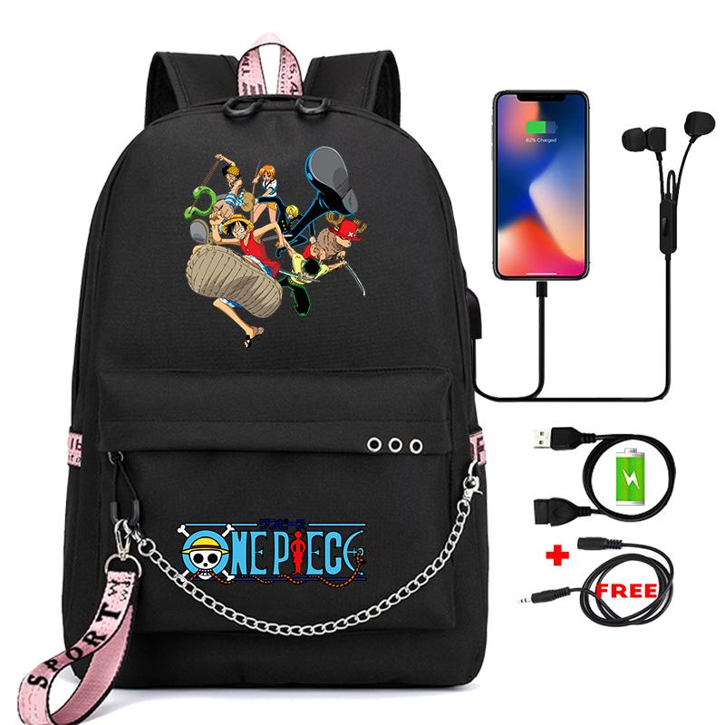 Anime One Piece Bookbag Teenage Backpack Unisex School Bag for Boy Girl Cartoon Printing Laptop Bagpack Back To School
