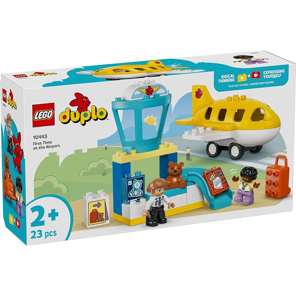 LEGO Duplo Town First Airport Toy Set Building Blocks for Kids Ages 1.5 to 4 Years Airplane and Vehicle Play