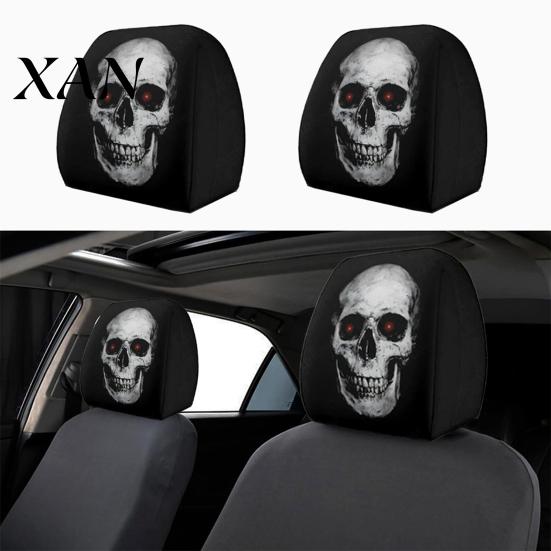 Headrest Protector Ghost Face Car Covers, Scary Seat Easy Install Cover Protector, Universal Stretchy Accessory for Most Cars