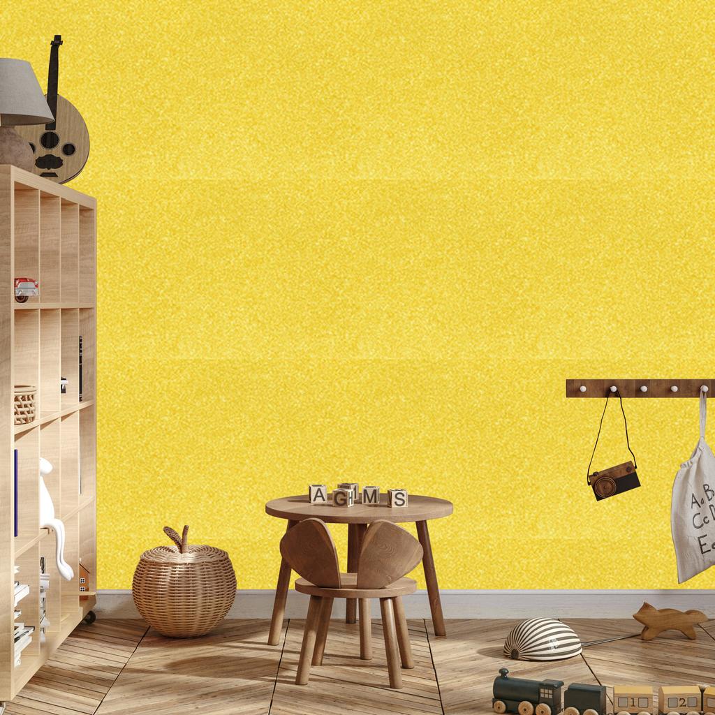 Glitter wallpaper yellow, yellow background for living room and bedroom 50x1000
