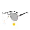 Luxury Metal Photochromic Sunglasses Men Women Vintage Double Beam UV400 Anti-glare Driving Shades
