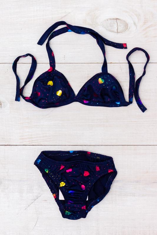 Girls’ Printed Swimwear – Padded-Free Tie Top & Comfortable Fit, Summer, 9593-043 HC