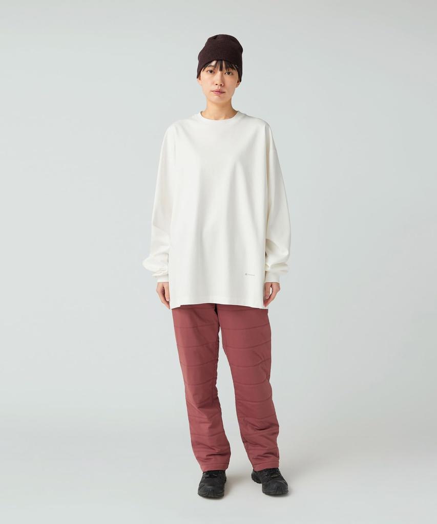Snow Peak Organic Cotton Mercerized Long Sleeve Cut and and White T-Shirt SW-25AU010, Sew, Men's Women's, XL,