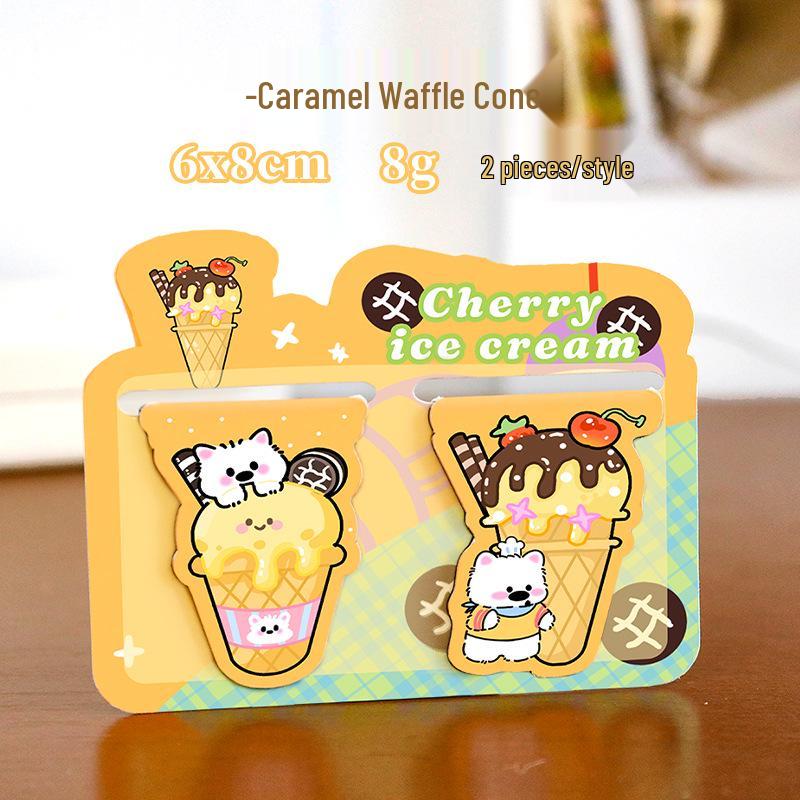 Cute Cartoon Double Ice Cream Bookmark - Student Reading Clip & Small Gift